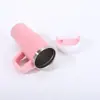 Taza de Coche Transfronteriza de 14oz/20oz con Asa de Acero Inoxidable de Doble Capa 304 Taza Aislada al Vacío Taza Portátil para Exteriores con Popote