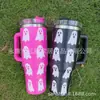 Taza de Coche de 40 oz con Asa, Taza Aislada con Popote, Taza de Hielo para Mantener Frío Montable en Coche, Taza de Agua Fantasma de Halloween