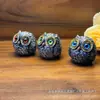 Enfeites de Mesa Coruja Olhos Azuis Olhos Amarelos Olhos Vermelhos Artesanato Criativo Decorações Pequeno Animal de Estimação para Chá Artesanato Cartoon