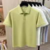 Camiseta de Manga Corta para Hombre de Verano, Estilo Nuevo con Cuello de Solapa, Color Sólido, Ropa Casual de Moda para Hombres Jóvenes y de Edad Media, Top Sencillo y Versátil