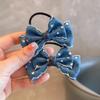 Bobby Cuentos de Hadas Estilo Coreano Borde de Gancho Floral Tela de Mezclilla Lazo Tarjeta para el Cabello de Niños Anillo para el Cabello Accesorios para el Cabello de Encaje para Niñas