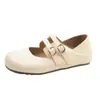 Zapatos Mary Jane de Hebilla Doble Estilo Francés para Mujer, Nuevo Modelo 2026, Zapatos Planos Suaves de Doble Uso con Boca Baja, Zapatos Pequeños de Cuero Versátiles Retro