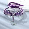 Pulsera tejida a mano de dragón de esmalte retro popular transfronteriza, pulsera de dragón volador de moda con incrustaciones de diamantes, accesorio versátil personalizado para hombre