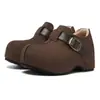 Sapatos Casuais Birkenstock com Forro de Fleece e Solado Grosso 2026 Outono e Inverno Novo Estilo Sapatos de Algodão Retrô com Elevação Oculta, Botas de Neve Femininas Slip-On