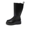 Botas de Cuero para Niños Primavera y Otoño 2025 Cómodas Estilo Nuevo Niñas Coreanas Casuales Botas de Jinete Niña Pequeña Botas de Caña Alta de Terciopelo Delgado