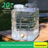 20 litros de PC exterior transparente branco do produto comestível da cubeta do armazenamento da água do acampamento com a garrafa de água pura da condução autônoma do carro da torneira