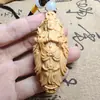 Escultura em Madeira de Cipreste da Guanyin de Mil Mãos, Escultura em Madeira Maciça para Homens Carregarem e Brincarem, uma Divindade Guardiã Pessoal, Ornamento de Mão, Pingente e Ornamento para Pendurar