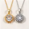 Luz Colgante de Encaje con Colgante de Gema de Color Gota de Agua Venta Caliente Diseño Incrustado de Diamantes Lujo Ligero Cadena para Clavícula de Gemas Multicolor Joyería para Mujer