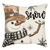 Funda de almohada popular transfronteriza con temática navideña, Funda de almohada con estampado navideño, Funda de almohada decorativa de alta calidad, Personalizable con impresión de logotipo