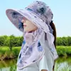 Chapéu Respirável Novo para Colheita de Chá de Verão, Máscara Facial, Proteção para o Pescoço, Chapéu de Sol Integrado, Chapéu de Sol para Exterior Anti-UV