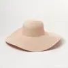 Sombrero de Paja de Ala Ancha para Playa Protección Solar de Verano Hecho a Mano DIY Disfraz Creativo Cuerpo de Sombrero Liso Sombrero de Sol para Viajes Fábrica Venta al por Mayor