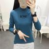 2846 # Camiseta de Manga Larga para Mujer Algodón Puro Cuello Alto (Toma real) (95 Algodón 5 Spandex) (Añadir 2Xl/3Xl)