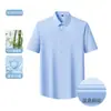 Camisa de rayas formal de negocios popular de otoño para hombre, camisa blanca de fibra de bambú para hombres y mujeres