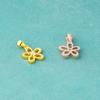 Nuevo Colgante de Flor Pequeña Chapado en Plata de Ley S925 Estilo Ins para Pulsera de Cristal DIY, Pulsera, Collar, Cadena para Clavícula