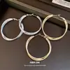 Aretes colgantes redondos de tres capas trenzadas con pasador de plata, aretes simples y elegantes, lujo ligero con un toque de alta gama, diseño único y de nicho