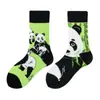 Calcetines originales de moda infantil AB color asimétrico dibujos animados longitud media otoño e invierno caramelos lindos calcetines de algodón para niños y niñas