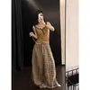 Pijama casual retro de tirantes a rayas para mujer, nuevo estilo de verano, cómodo conjunto de pantalones largos a cuadros para casa, se puede usar afuera