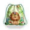 Mochila con cordón temática de animales de la jungla, bolsa de almacenamiento portátil, bolsa de mano con cordón, bolsa de cordón, mochila escolar