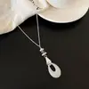 Colar de resina com zircônia em formato de coração, flor, estrela, geométrico estilo coreano, corrente para suéter de luxo leve, acessório moderno e elegante