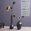 Jarrón pequeño de cerámica con adornos Jingdezhen, decoración zen de escritorio, flores secas, arreglo floral simple chino para sala de estar, artículos florales retro.