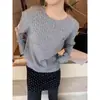 Suéter Básico de Tricô Amarelo com Gola Redonda para Mulheres, Novo Estilo Primavera e Outono 2026, Suéter Interno Inspirado em Chanel, Caimento Solto, Top Emagrecedor