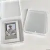 Han Feng Caja de Almacenamiento Transparente Plegable para Escritorio Portatarjetas Pequeño Almacenamiento Placa Goo Pegatina Película para Tarjetas Almacenamiento de Fotos Aidou Caja Pequeña