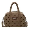 Bolsa de bowling com poá estilo coreano para mulheres, novo modelo 2026, design único, de ombro, transversal, de mão, formato de almofada, pequena quadrada