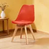 Silla Tulipan Minimalista Transfronteriza para Uso Doméstico con Respaldo de Plástico, Silla de Comedor de Madera Maciza de Moda para Oficina, Ocio y Restaurante de Comida Rápida