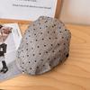 Gorra de Visera Retro de Nicho a Rayas Estilo Japonés para Mujer Primavera y Verano Cara Delgada Boina Pequeña para Estudiantes Gorra de Pareja para Hombre