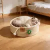 Nido de gato para las cuatro estaciones, nido universal de ratán, tapete para dormir para gatos, cama tejida segura de verano para mascotas.