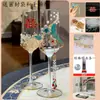 Par de Taças de Brinde para Casamento DIY Taças de Brinde para Casamento Taças de Pé Alto Conjunto de Caixa de Presente Presente de Casamento Kit de Materiais para Taças de Brinde