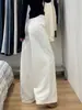 Calça Jeans Branca Wide Leg para Mulheres, Novo Estilo Outono e Inverno, Tamanho Plus Size, Cintura Alta, Emagrecimento, Caimento Solto, Corpo Tipo Pera, Calça Comprida