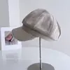 Gorra Octogonal de Moda Retro con Visera Cepillada para Mujer Otoño Elegante Versátil Adelgazante para la Cara Gorra Tipo Pico Gorra de Periodista con Temperamento