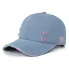 Boné de Baseball de Sarja Lisa Vintage com Design Único Lavado e Desgastado, Chapéu de Sol Street Hip-Hop Unissex