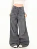 Pantalones Cargo Rectos Plisados Estilo Retro Americano Oreeta para Hombres y Mujeres, Lavado, Desgastado y Cepillado, Pantalones de Largo Completo