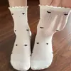 Calcetines de verano finos de algodón para mujer, calcetines transpirables de malla, algodón de Xinjiang, calcetines de color liso de tubo largo con encaje de lazo apilables