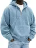 Sudadera con capucha para hombre de pana, superventas europea y americana transfronteriza, nueva y pesada, color liso, informal, corte holgado, con cremallera