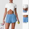 Shorts Soltos Esportivos de Verão Conjunto de Roupa de Tênis Feminino Camiseta de Manga Curta Respirável de Secagem Rápida Conjunto de Corrida ao Ar Livre e Fitness