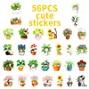 56 Nuevos Pegatinas de Graffiti de Gato y Planta Frescas y Lindas Transfronterizas, Pegatinas Creativas para Temu y Aliexpress