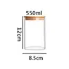 Frasco de Almacenamiento Multifuncional, Frasco de Almacenamiento de Vidrio de Borosilicato Alto, Frasco de Almacenamiento para Té y Granos, Frasco Transparente Sellado con Tapa de Bambú y Madera, Frasco para Subenvasado