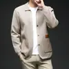 Cárdigan Popular de Punto Transfronterizo Chaqueta Suéter para Hombre Tendencia Casual para Hombre Color Sólido Top Sencillo Venta al por Mayor