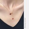Nalan Prata S925 Luxo Acessível Doce Diamante Vermelho Colar Estilo Ins Design de Nicho Pingente de Coração Corrente para Clavícula Y01448