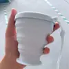 Copo de Água Dobrável para Viagem Grau Alimentício Silicone para Camping Portátil ao Ar Livre Resistente a Altas Temperaturas Bocal para Beber Copo para Enxaguante Bucal Escova de Dentes