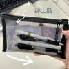 Bolsa de Lápices Transparente, Papelería Sencilla, Bolsa de Almacenamiento de Malla Portátil, Bolígrafo Coreano de Gran Capacidad para Exámenes Estudiantiles