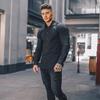 Camiseta de Fitness Muscular para Hombre de Manga Larga para Correr y Entrenar, Corte Ajustado, Alta Elasticidad, Secado Rápido, No Necesita Planchado, Camiseta Deportiva para Hombre