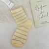 Calcetines de rayas finas para rizar color Morandi hasta la mitad de la pantorrilla otoño e invierno calcetines suaves japoneses calcetines de felpa para mujer medias al por mayor