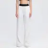 Pantalones de yoga de pierna ancha y fluidos de cintura alta para mujer, pantalones deportivos rectos de corte holgado, adecuados para usar como ropa exterior, efecto adelgazante, para fitness y uso casual, tallas grandes disponibles