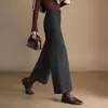 Pantalones de pierna ancha de mezcla de lana a la moda para mujer, nueva colección otoño/invierno 2026, de cintura alta, que cubren la cadera, de pierna recta, elegantes y casuales