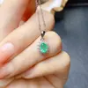 Atacado de Fábrica Popular Pingente de Esmeralda Natural Prata S925 Inlaid Pedra Principal 4*6 Joias de Luxo Venda Direta de Fábrica