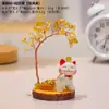 Gato de la Suerte Árbol de Dinero de Cristal Adorno Decoración Regalo Año Nuevo Regalo de Escritorio Regalo Creativo de Oficina Nuevo Estilo